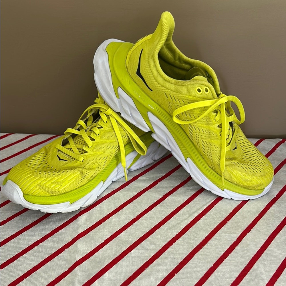 Hoka Neon Yellow Athletic Running Shoes